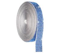 QUARKZMAN SelbStklebende Kristall Strass Band Rolle 7 Reihen von 4 Yard Kristall Diamant Band Rolle Strass Aufkleber für Kunst Basteln Hochzeit Geburtstage Dekoration Hell Blau
