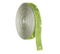 QUARKZMAN SelbStklebende Kristall Strass Band Rolle 7 Reihen von 4 Yard Kristall Diamant Band Rolle Strass Aufkleber für Kunst Basteln Hochzeit Geburtstage Dekoration Hell Grün