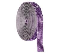 QUARKZMAN Selbstklebendes Kristall-Strassband, 7 Reihen von 4 Yard Kristall-Diamantbandrolle, Strassaufkleber für Kunsthandwerk Hochzeiten Geburtstage Dekoration Helllila