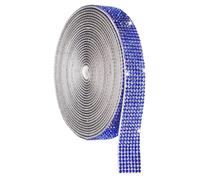 QUARKZMAN Selbstklebendes Kristall-Strassband, 7 Reihen von 4 Yard Kristall-Diamantbandrolle, Strassaufkleber für Kunsthandwerk Hochzeiten Geburtstagsdekoration Dunkelblau