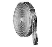 QUARKZMAN Selbstklebendes Kristallstrassband, 7 Reihen von 4 Yard Kristall-Diamantbandrolle, Strassaufkleber für Kunsthandwerk Hochzeiten Geburtstagsdekoration Schwarz