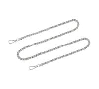 QUARKZMAN Taschenkette Geldbörse Kettenriemen, 120cm Taschenriemen Handtaschenketten Geldbörsengurte für Schultertaschen Crossbody Umhängetasche Ersatzriemen(Grauer Riemen + Silberne Kette)
