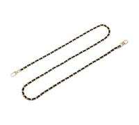 QUARKZMAN Taschenkette Geldbörse Kettenriemen, 120cm Taschenriemen Handtaschenketten mit Metallschnallen für Schulter Crossbody Taschen Ersatzriemen(Schwarzer Riemen + Goldkette)