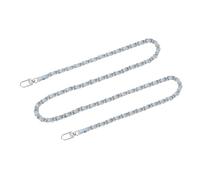 QUARKZMAN Taschenkette Geldbörse Kettenriemen, 120cm Taschenriemen Handtaschenketten mit Metallschnallen für Schulter Crossbody Taschen Umhängetasche(Himmelblaues Band + Silberne Kette)