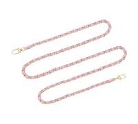 QUARKZMAN Taschenkette Geldbörse Kettenriemen, 140cm Taschenriemen Handtaschenketten mit Metallschnallen für Schulter Crossbody Taschen Umhängetasche Ersatzriemen(Rosa Riemen + Goldkette)