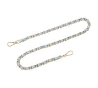 QUARKZMAN Taschenkette Geldbörse Kettenriemen, 60cm Kurz Taschenriemen Handtaschenketten Geldbörsengurte für Handtasche Geldbörse Ersatzriemen(Himmelblaues Band + Goldkette)
