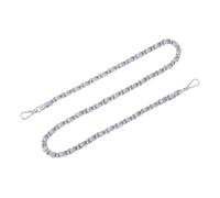 QUARKZMAN Taschenkette Geldbörse Kettenriemen, 80cm Taschenriemen Handtaschenketten Geldbörsengurte für Handtasche Geldbörse Ersatzriemen(Lila Riemen + Silberkette)