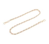 QUARKZMAN Taschenkette Metall Kette Trageriemen 100cm Schultergurt Leder Eisen Flachkette Taschengurt mit Schnallen Riemen für Umhängetasche Cross Body Taschen (Beig Riemen Goldene Kette）