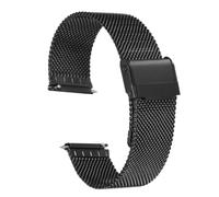 QUARKZMAN Uhrenarmband Mesh Edelstahl 20 mm Ersatz Metall Armband Edelstahlarmband mit Schnellverschluss Uhrenarmbänder Ersatzband Verstellbarer Gütelschnalle für Damen Herren, Schwarz