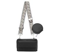 QUARKZMAN Umhängetasche Für Damen Mit Trageriemen Handy-Geldbörse Lanyard Handtasche Mit Münzbeutel Schwarz