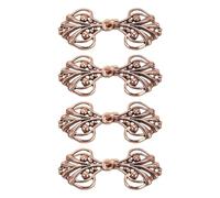 QUARKZMAN Umhangverschluss, 4 Paar zum Annähen geeignete Haken und Ösen, Vintage Cape-Verschlüsse für Pullover, Schal, Cardigan-Schnallen (Kupfer)