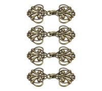 QUARKZMAN Umhangverschluss, 4 Paar zum Annähen geeignete Haken und Ösen, Vintage Cape-Verschlüsse für Pullover, Schal, Cardigan-Schnallen (Bronze)