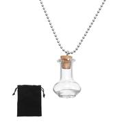 QUARKZMAN Vial Halskette 22mm Kleine Glasflaschen Gläser Anhänger Mit Korkstoppern Schwarzer Samtbeutel Für Schmuck DIY Basteln Party Hochzeit Deko Mitbringsel Vasenförmig Klar