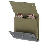 QUARKZMAN Watch Roll Reiseetui 2 Fächer Tragbares Leder Uhrenetui Grau