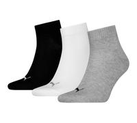 Quarter Plain 3er Pack Socken, grau, Gr. 38