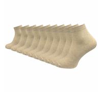 Quarter Socken 100% Baumwolle | Beste Qualität, Perfekte Passform | Kurzsocken Damen (10 Paar) - Beige / 39 - 42