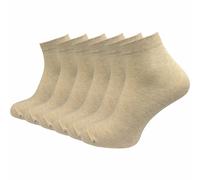 Quarter Socken 100% Baumwolle | Beste Qualität, Perfekte Passform | Kurzsocken Damen (6 Paar) - Beige / 39 - 42