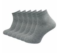 Quarter Socken 100% Baumwolle | Beste Qualität, Perfekte Passform | Kurzsocken Damen (6 Paar) - Hellgrau / 35 -38