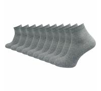 Quarter Socken 100% Baumwolle | Beste Qualität, Perfekte Passform | Kurzsocken Herren (10 Paar) - Hellgrau / 47 - 50
