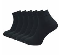 Quarter Socken 100% Baumwolle | Beste Qualität, Perfekte Passform | Kurzsocken Herren (6 Paar) - Schwarz / 43 - 46