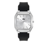 Quarzuhr ADIDAS ORIGINALS "CITY TECH SQUARE", schwarz (schwarz, silberfarben, silberfarben), Armbanduhren, Herren, Quarzuhr, Armbanduhr, Damenuhr, Herrenuhr, Silikonarmband, analog (57551656-0) schwar