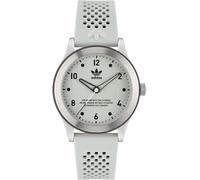 Quarzuhr ADIDAS ORIGINALS "CODE THREE", weiß (hellgrau), Armbanduhren, Damen, Quarzuhr, Armbanduhr, Damenuhr, Herrenuhr, Silikonarmband (67054062-0) hellgrau