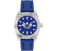 Quarzuhr ADIDAS ORIGINALS "DISCOVERER ONE", blau, Armbanduhren, Damen, Quarzuhr, Armbanduhr, Herren, Damen, Silikonarmband, wasserabweisend bis 5 bar (46898961-0) blau