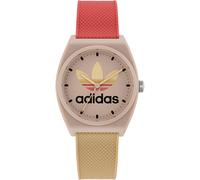 Quarzuhr ADIDAS ORIGINALS "PROJECT TWO GRFX", bunt (natur, beere), Armbanduhren, Damen, Quarzuhr, Armbanduhr, Damenuhr, Herrenuhr, unisex, analog (75435522-0) natur, beere