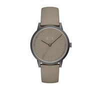 Quarzuhr ARMANI EXCHANGE, beige (grau, silberfarben), Armbanduhren, Herren, Quarzuhr, Armbanduhr, Herrenuhr, Lederarmband, analog (67097051-0) grau, silberfarben