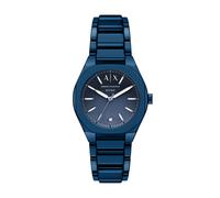 Quarzuhr ARMANI EXCHANGE, blau, Armbanduhren, Damen, Quarzuhr, Armbanduhr, Damenuhr, Edelstahlarmband, analog, Diamant (17367954-0) blau