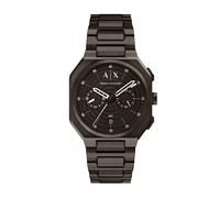Quarzuhr ARMANI EXCHANGE, braun (braun, schwarz, braun), Armbanduhren, Herren, Quarzuhr, Armbanduhr, Edelstahlarmband, analog, Tag, Dualzeit (98309815-0) braun, schwarz, braun