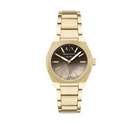 Quarzuhr ARMANI EXCHANGE, gelbgoldfarben, Armbanduhren, Damen, Quarzuhr, Armbanduhr, Damenuhr, Edelstahlarmband, analog, Diamant (35144020-0) gelbgoldfarben