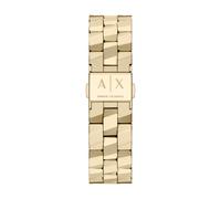 Quarzuhr ARMANI EXCHANGE, gold (gelbgoldfarben, gelbgoldfarben), Armbanduhren, Damen, gelbgoldfarben, Quarzuhr, Armbanduhr, Edelstahlarmband, analog (60296462-0) gelbgoldfarben, gelbgoldfarben