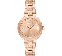 Quarzuhr ARMANI EXCHANGE, gold (roségoldfarben), Armbanduhren, Damen, Quarzuhr, Armbanduhr, Damenuhr, Edelstahlarmband, analog, Glassteine (15030921-0) roségoldfarben