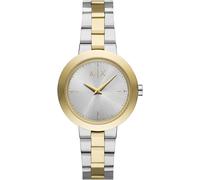 Quarzuhr ARMANI EXCHANGE, gold (silberfarben, goldfarben), Armbanduhren, Damen, Quarzuhr, Armbanduhr, Damenuhr, Edelstahlarmband, analog, Glassteine (93699712-0) silberfarben, goldfarben