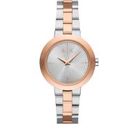 Quarzuhr ARMANI EXCHANGE, rosa (silberfarben, roségoldfarben), Armbanduhren, Damen, Armbanduhr, Damenuhr, Edelstahlarmband, analog, Glassteine (98917840-0) silberfarben, roségoldfarben