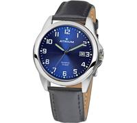 Quarzuhr ATRIUM, schwarz (schwarz, nachtblau), Armbanduhren, Damen, Quarzuhr, Armbanduhr, Herrenuhr, Damenuhr, Datum, Lederarmband (35754605-0) schwarz, nachtblau