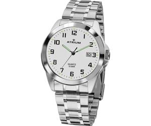 Quarzuhr ATRIUM, silber (silberfarben, weiß), Armbanduhren, Damen, Quarzuhr, Armbanduhr, Herrenuhr,Damenuhr,Edelstahlarmband, bis 10bar wasserdicht (33566101-0) silberfarben, weiß
