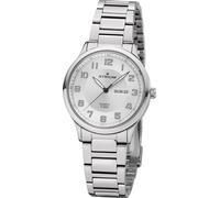 Atrium Herren-Armbanduhr Edelstahl Analog Quarz 10 bar mit Edelstahl Armband und Wochentag Datum Anzeige Silberfarben A39-30