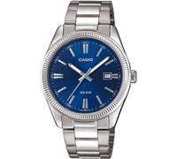 Quarzuhr, blau (silberfarben, nachtblau), CASIO TIMELESS COLLECTION, Armbanduhren, Damen, Quarzuhr, Armbanduhr, Herrenuhr, Damenuhr, Edelstahlarmband, Datum, Neo-Display (60237141-0) silberfarben, nac