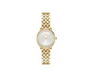 Quarzuhr BOSS "LUCIA", goldfarben, Armbanduhren, Damen, Quarzuhr, Armbanduhr, Damenuhr, Edelstahlarmband, analog, Glassteine (12007017-0) goldfarben