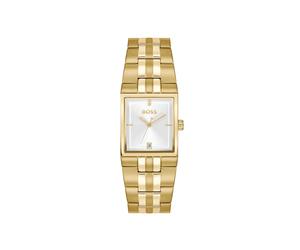 Quarzuhr BOSS "STRIVO", goldfarben, Armbanduhren, Herren, Quarzuhr, Armbanduhr, Damenuhr, Herrenuhr, Edelstahlarmband, analog, Tag (95853752-0) goldfarben