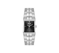 Quarzuhr BOSS "STRIVO", silberfarben, schwarz, Armbanduhren, Herren, Quarzuhr, Armbanduhr, Damenuhr, Herrenuhr, Edelstahlarmband, analog, Tag (99418739-0) silberfarben, schwarz