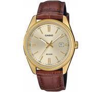 Quarzuhr, braun (braun, champagnerfarben), CASIO TIMELESS COLLECTION, Armbanduhren, Damen, Quarzuhr, Armbanduhr, Herrenuhr, Damenuhr, Lederarmband, Tag, Neo-Display (83827038-0) braun, champagnerfarbe