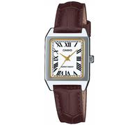 Quarzuhr, braun (dunkelbraun, silberfarben), CASIO TIMELESS COLLECTION, Armbanduhren, Damen, Quarzuhr, Armbanduhr, Damenuhr, analog, Lederarmband (63885325-0) dunkelbraun, silberfarben