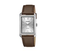 Quarzuhr, braun, silberfarben, CASIO TIMELESS COLLECTION, Armbanduhren, Herren, Quarzuhr, Armbanduhr, Herrenuhr, Lederarmband, analog (23704409-0) braun, silberfarben