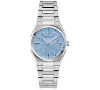 Quarzuhr BULOVA "Classic", silber (goldfarben, blau), Armbanduhren, Damen, Quarzuhr, Armbanduhr, Damenuhr, Edelstahlarmband, analog, Big Date (42809003-0) goldfarben, blau