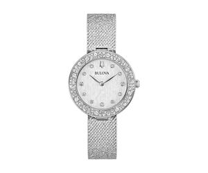 Quarzuhr BULOVA "Goddess of Time", silber (silberfarben), Armbanduhren, Damen, Quarzuhr, Armbanduhr, Damenuhr, Edelstahlarmband, analog, Kristallsteine (86863703-0) silberfarben