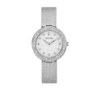 Quarzuhr BULOVA "Goddess of Time", silberfarben, Armbanduhren, Damen, Quarzuhr, Armbanduhr, Damenuhr, Edelstahlarmband, analog, Kristallsteine (86863703-0) silberfarben