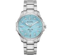 Quarzuhr BULOVA "Marine Star", silber (silberfarben), Armbanduhren, Damen, Quarzuhr, Armbanduhr, Damenuhr, Perlmuttzifferblatt, mit Diamanten, Saphirglas (91557255-0)